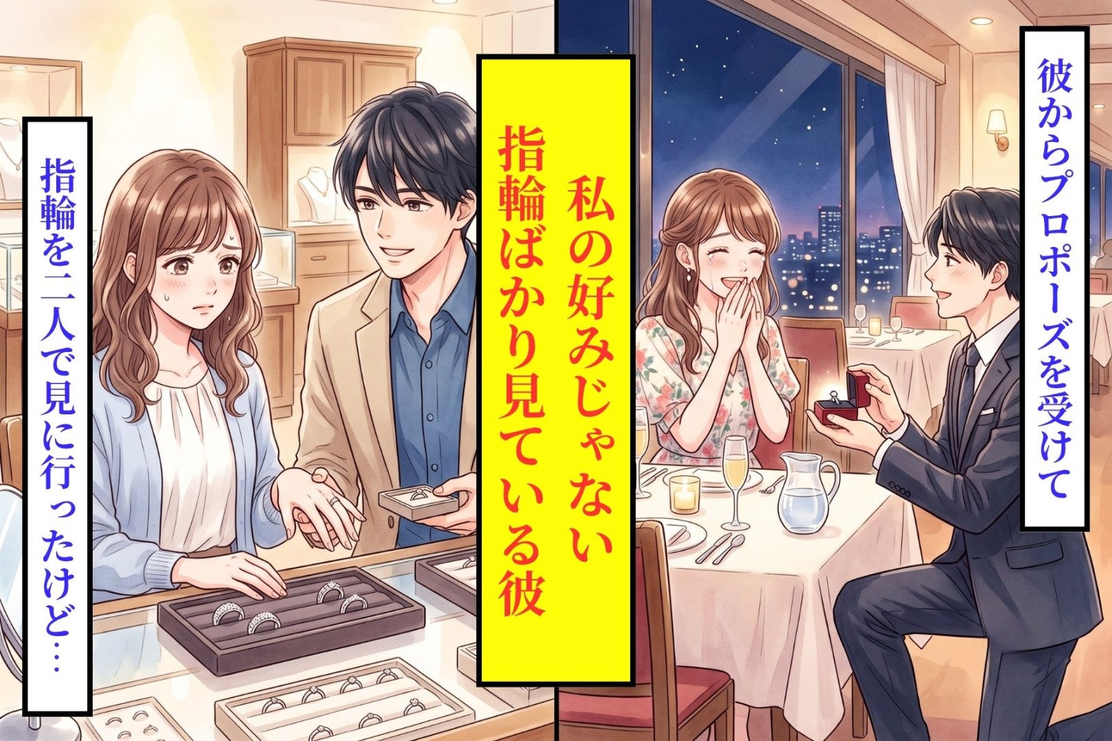 私の好みと違う指輪ばかり見た彼が、帰りに見せた画面