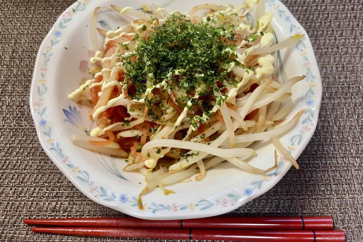 もやしと紅生姜炒め
