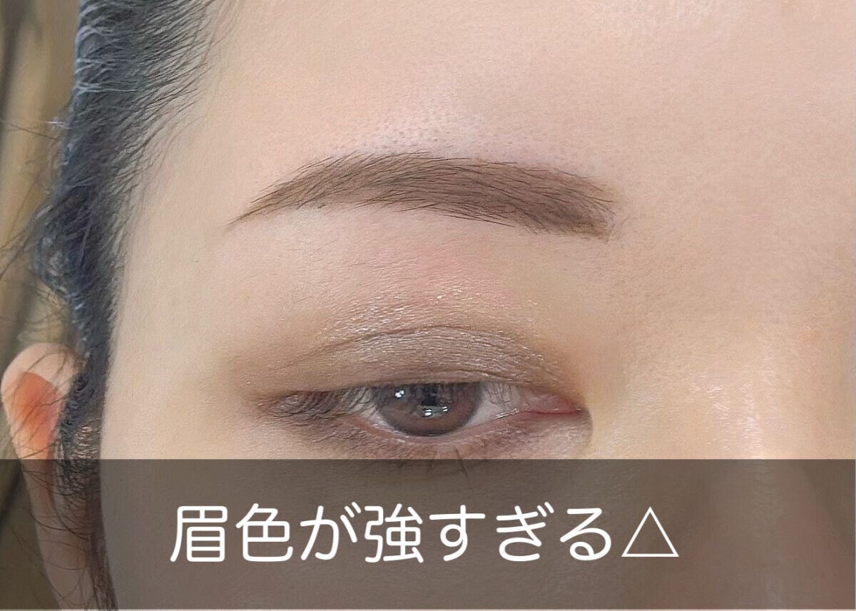 眉全体の色が濃く強すぎる印象の右眉のアップ 眉全体の色が濃く強すぎる印象の右眉のアップ