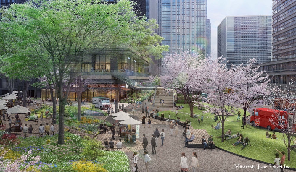 先行整備広場（街区北西より）／画像提供：三菱地所