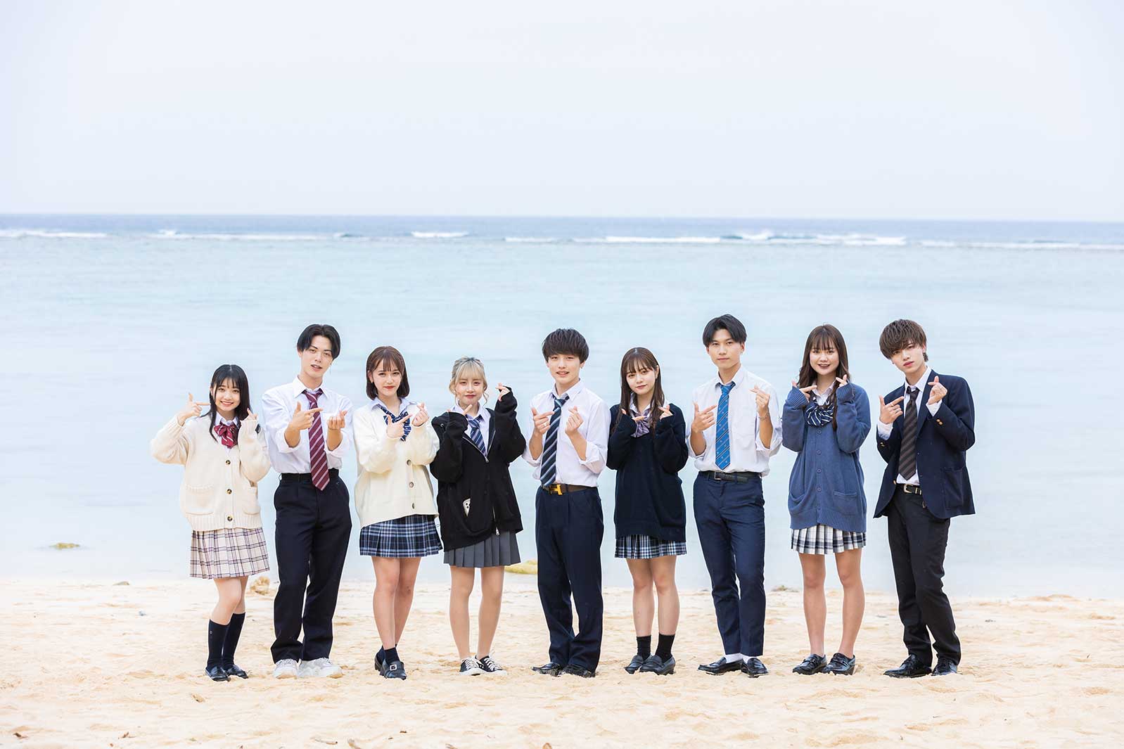 なる、りょうた、あやの、まり、あきら、すずか、はると、かのん、よしき「今日、好きになりました。-卒業編2021-」メンバー集合9人バージョン（C）AbemaTV, Inc.