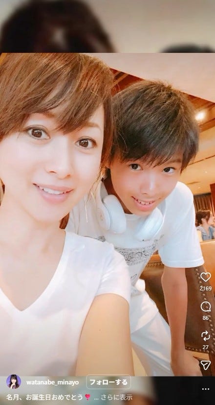 渡辺美奈代Instagramより