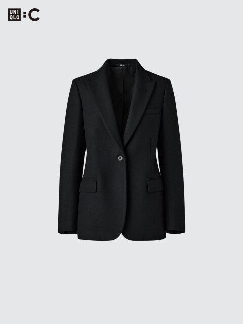ツイードテーラードジャケット ユニクロコラボ値下げアウターツイードテーラードジャケット