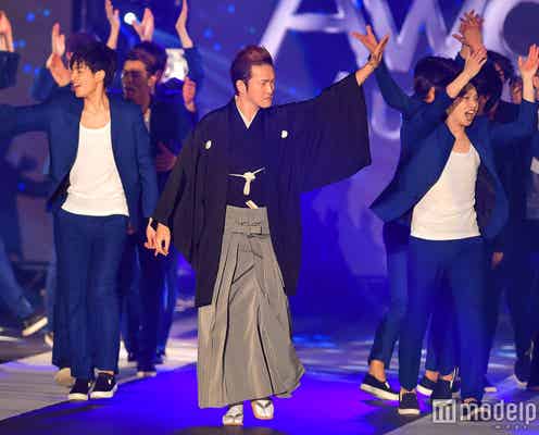 中村獅童、袴姿で異色ランウェイ イケメンを引き連れる<GirlsAward 2017 S/S>