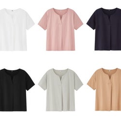 【ユニクロ】790円!キレイめコーデに使えるキーネックTが優秀すぎてイロチ買いしたい