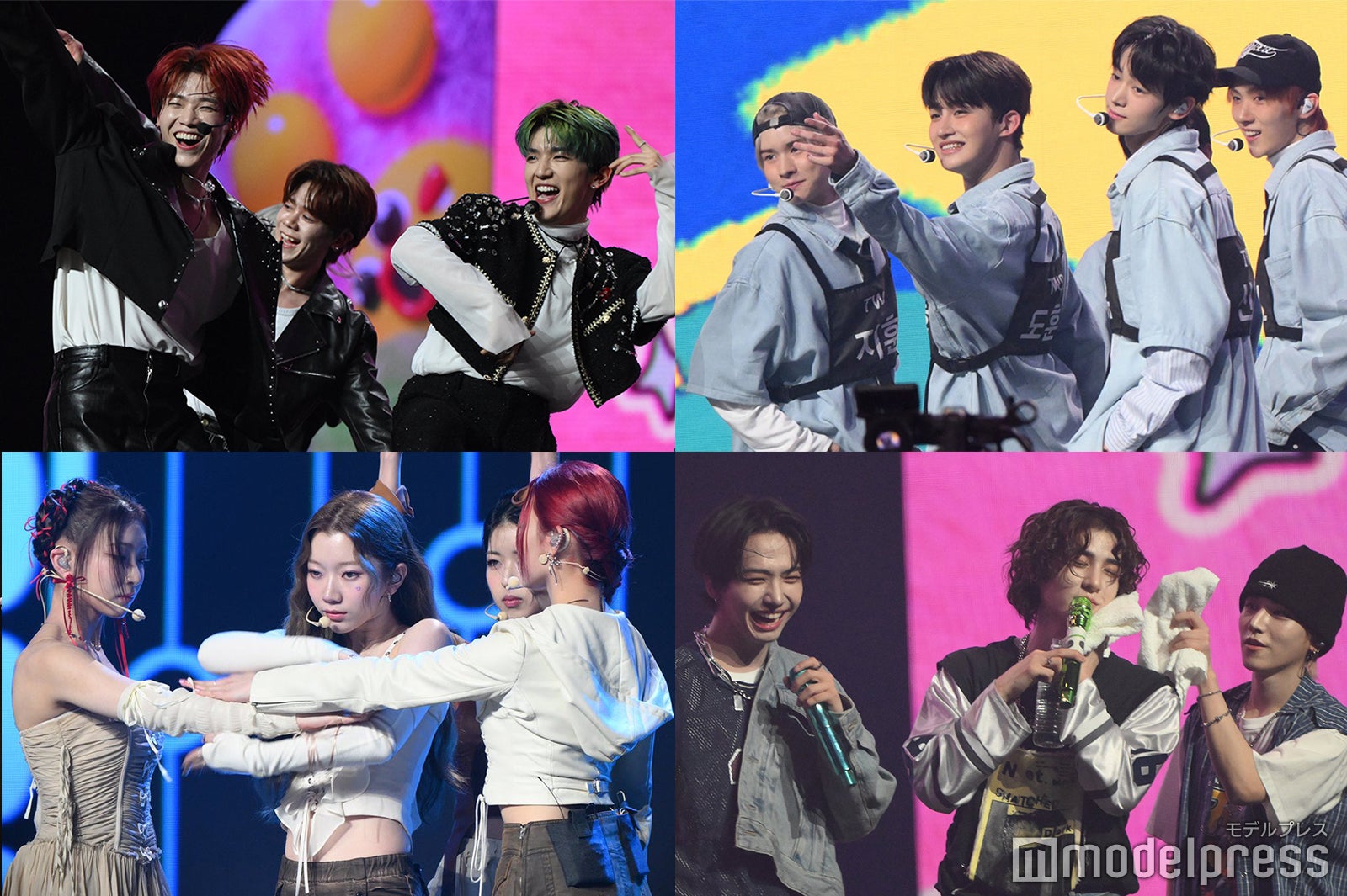 「KCON JAPAN 2024」1日目の様子（上段左から）INI、TWS（下段左から）IS:SUE、BOYNEXTDOOR（C）モデルプレス