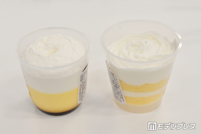 (左から)「クリームに溺れるとろけるプリン」「ほぼクリームのケーキ」(C)モデルプレス