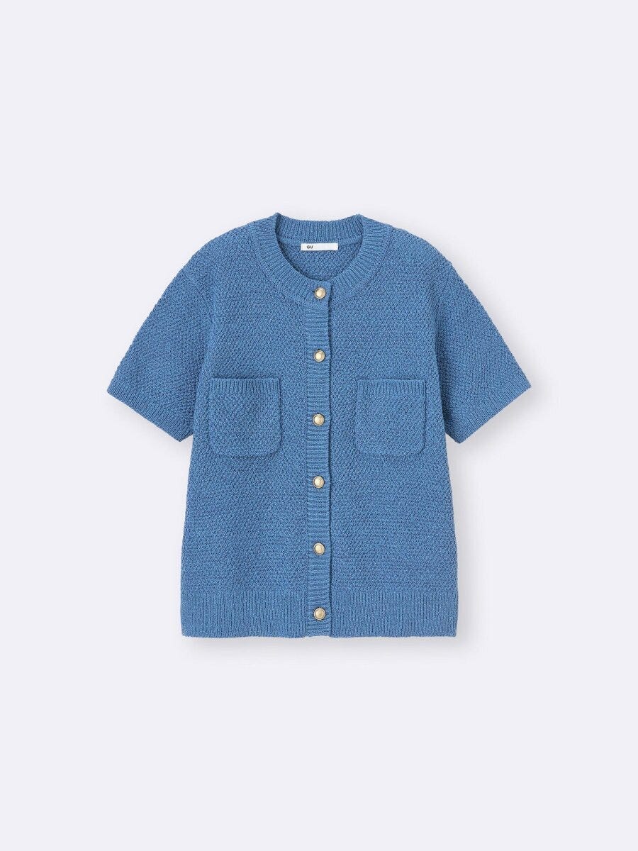 2026春gu大人女性おすすめメタルボタンカーディガン