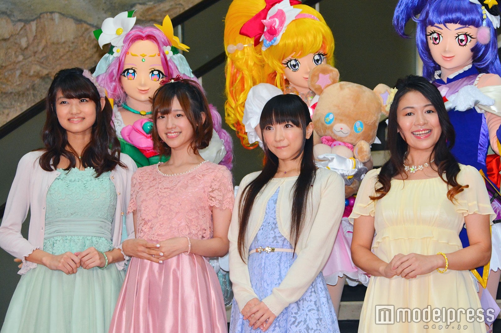 （左から）早見沙織、高橋李依、堀江由衣、齋藤彩夏 （C）モデルプレス