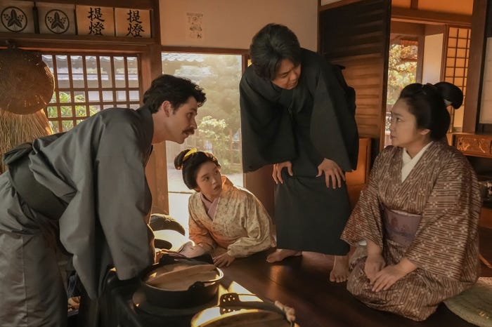 トミー・バストウ、高石あかり、岡部たかし、池脇千鶴「ばけばけ」第78話(C)NHK