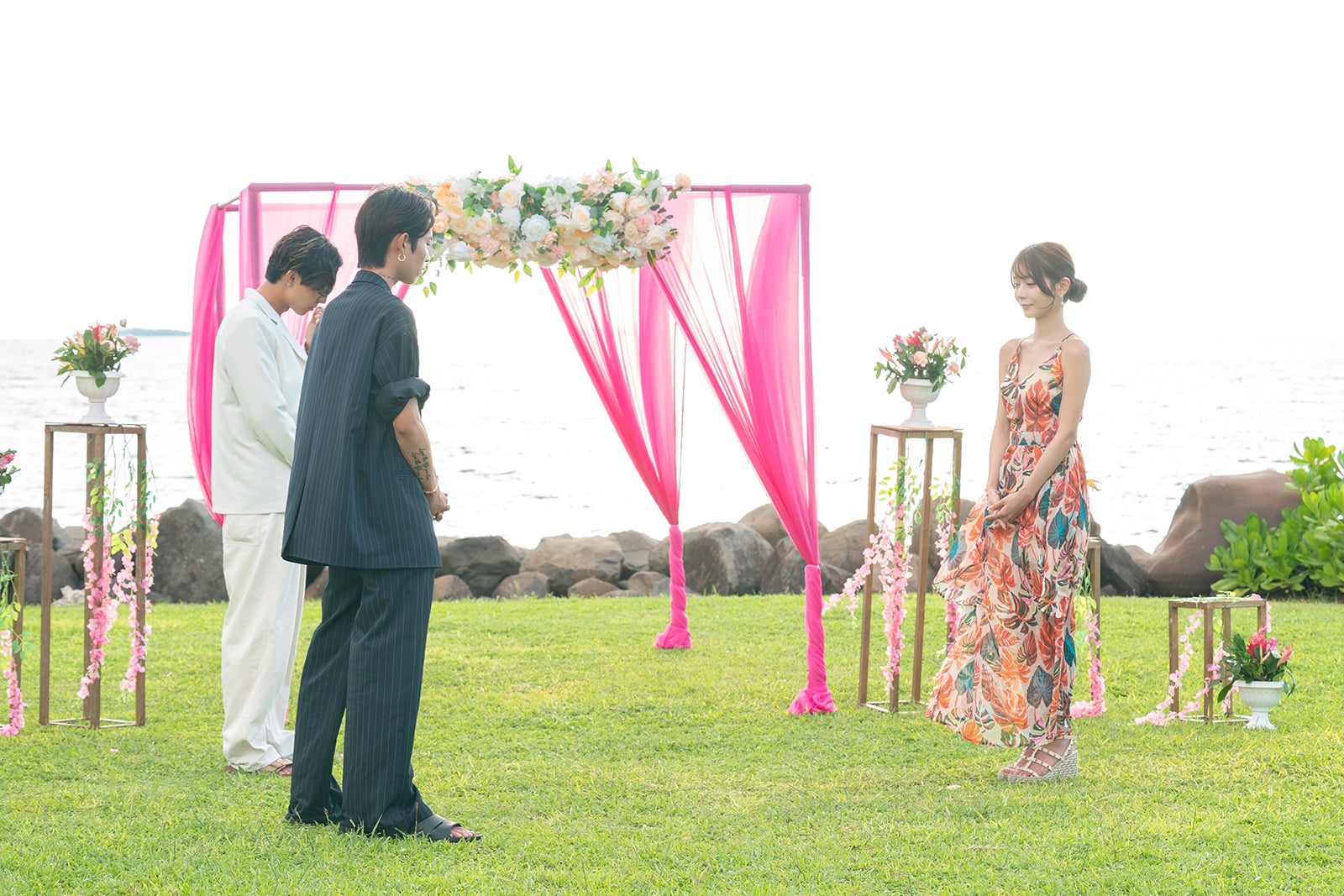 しん、長島吏紅、まいか「シャッフルアイランド Season6」最終話（C）AbemaTV, Inc.