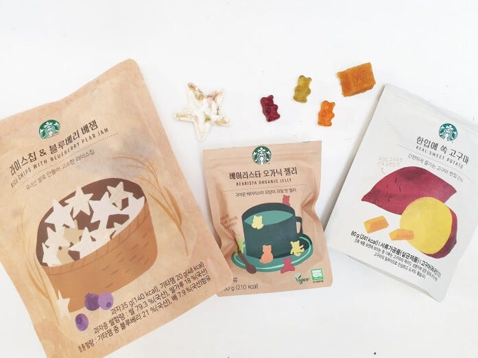 韓国オリジナルの小袋入りスナックは値段もお手頃です