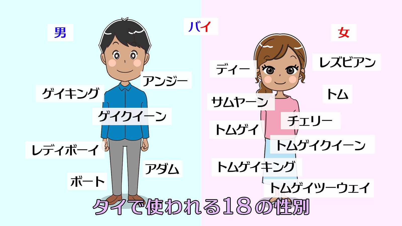 タイのLGBT分類／「あいのり：Asian Journey」第15話より（C）フジテレビ