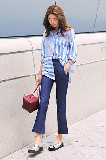 MIXボーダールーズシャツ「STYLENANDA」4,780円(税込)/画像提供:STYLENANDA