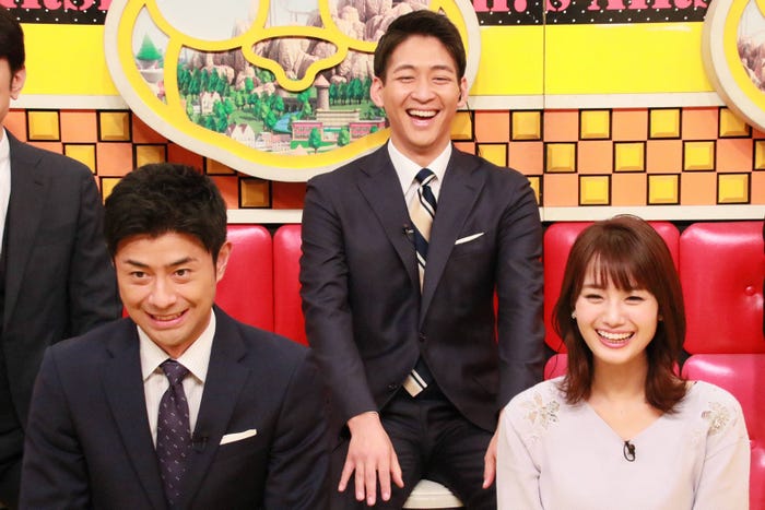 (上段)榎並大二郎アナウンサー(下段左から)堀池亮介アナウンサー、井上清華アナウンサー(C)フジテレビ