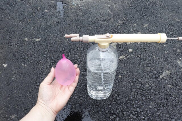 ダイソーの水風船ポンプで作った水風船