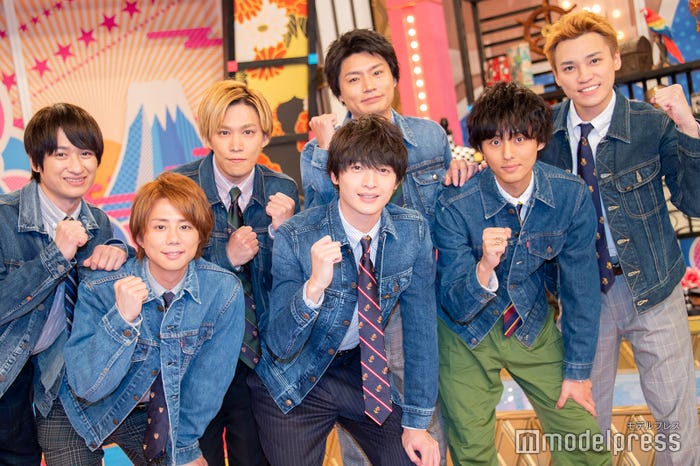 Kis-My-Ft2(前列左から)北山宏光、玉森裕太、藤ヶ谷太輔(後列左から)宮田俊哉、千賀健永、横尾渉、二階堂高嗣(C)モデルプレス