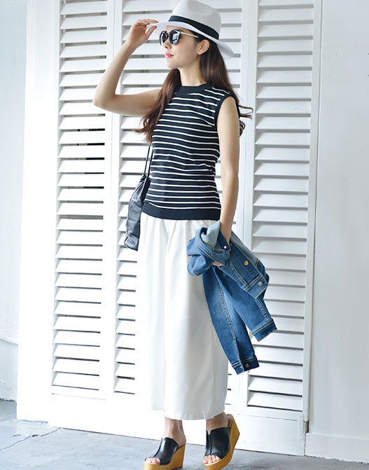 大人シンプルなボーダーニットソー「coca」1,690円（税込）／画像提供：coca