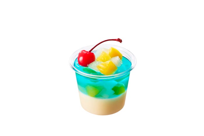 丸亀うどんプリン ブルーハワイ340円/提供画像