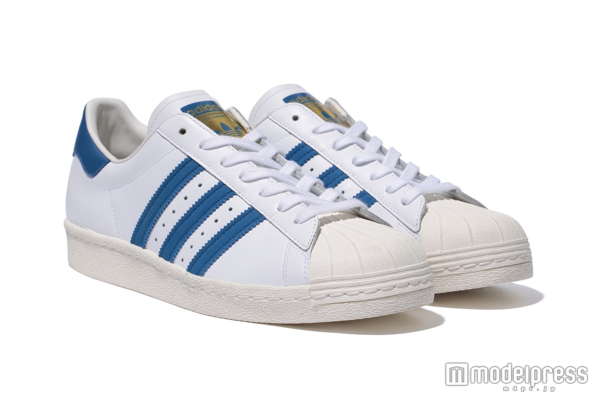 アディダス オリジナルス「Superstar 80s」ホワイト／ブルー（14000円＋税）