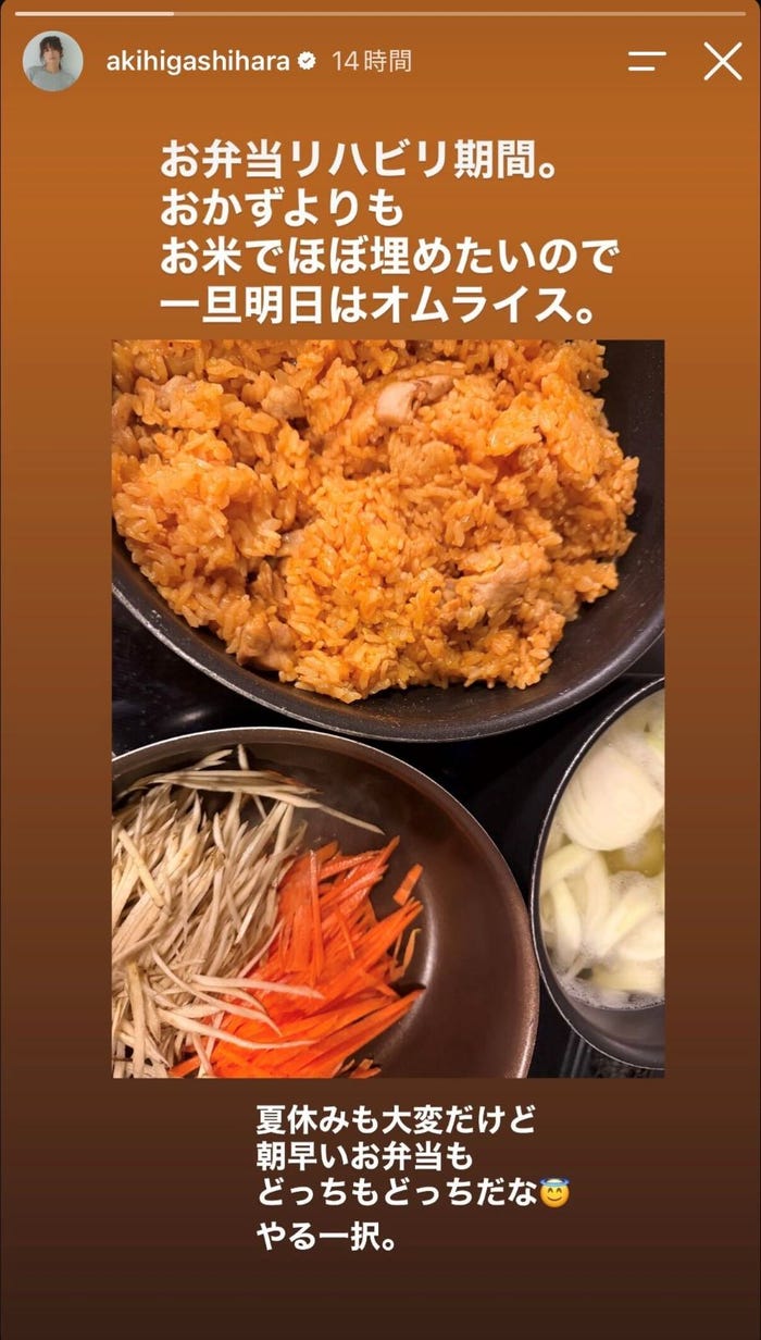 東原亜希Instagramストーリーズより