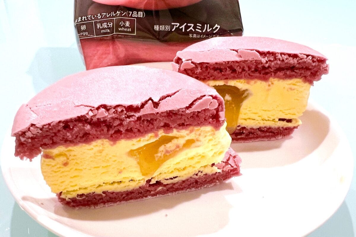 セブンイレブン マカロンアイス紅はるか 断面