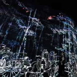 チームラボ《Walk, Walk, Walk:探し、遠ざかり、また出会う》、《境界のない群蝶》(C)チームラボ