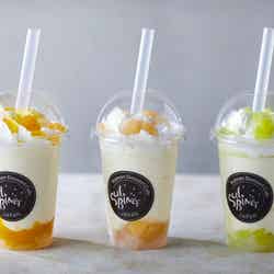 「ピーチヨーグルトシェイク」、「マンゴーヨーグルトシェイク」、「メロンヨーグルトシェイク(仙台限定)」(各600円:税込)/画像提供:ソルビン