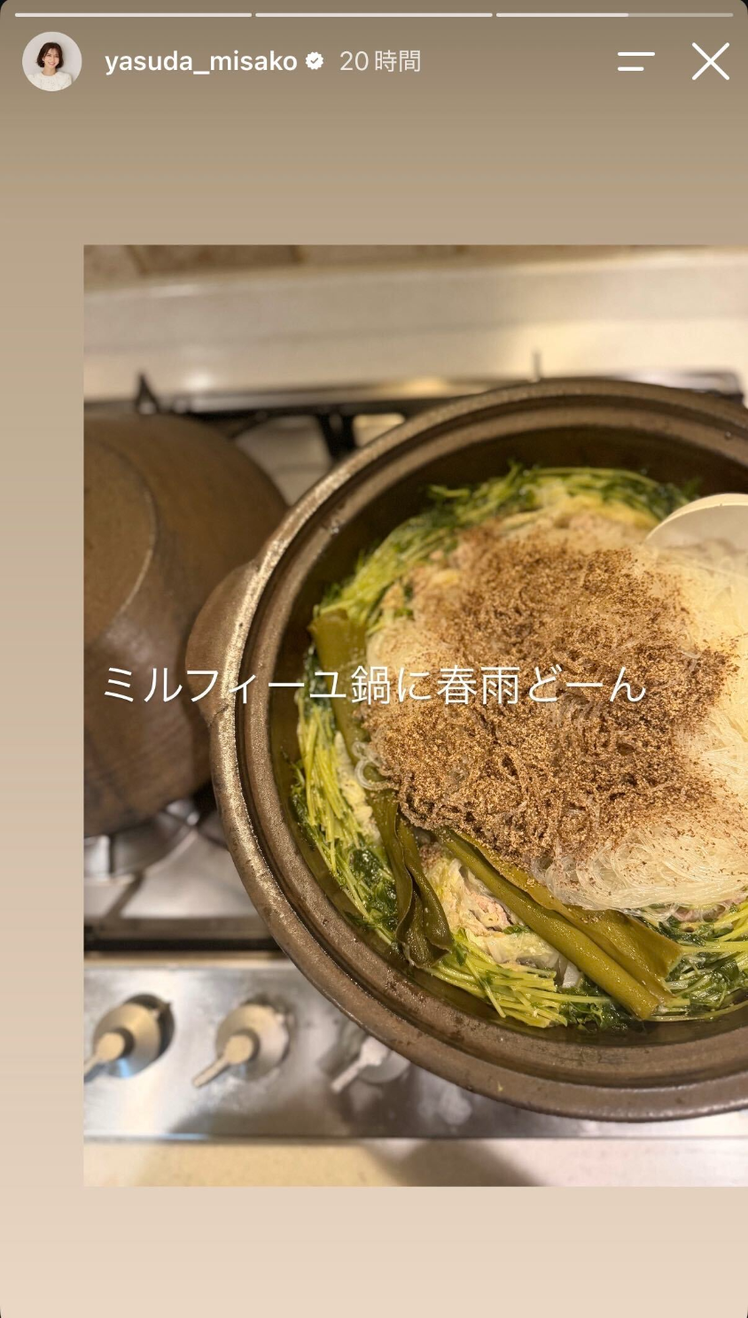 安田美沙子Instagramストーリーズより