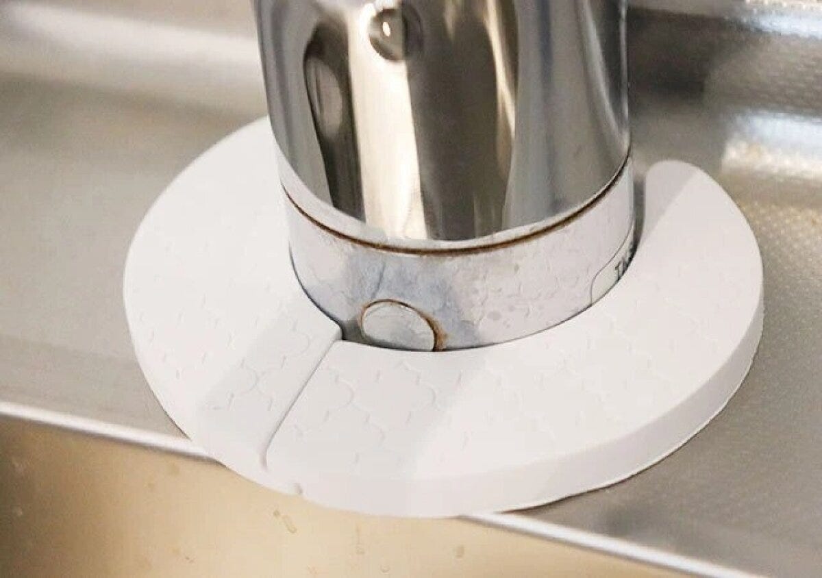 ダイソー　蛇口吸水リング（珪藻土配合）　使用例