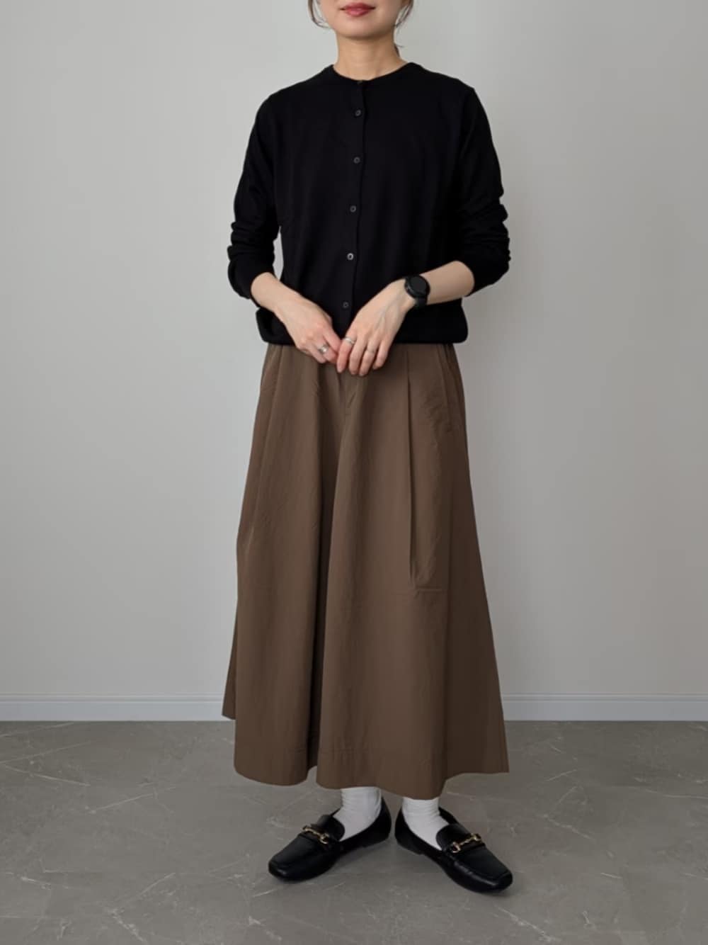 クロップド丈でカジュアルにはけるナイロンキュロット　出典：WEAR