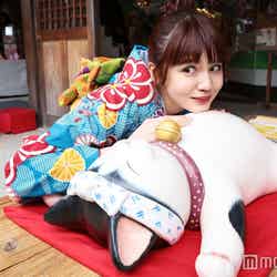 寝そべった愛らしい姿がたまらないおかげ横丁の「大眠り猫」/モデル:村田倫子(C)モデルプレス