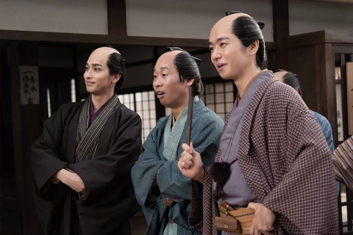 横浜流星、前野朋哉、中川翼「べらぼう~蔦重栄華乃夢噺~」第40話(C)NHK