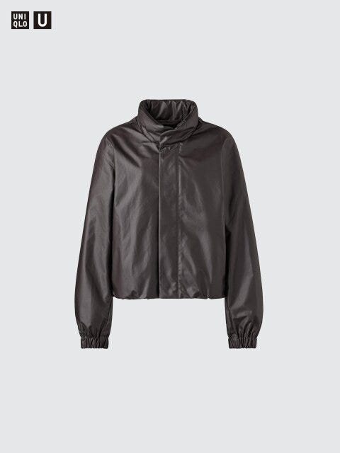 コーティングショートブルゾン ユニクロコラボ値下げアウターコーティングショートブルゾン