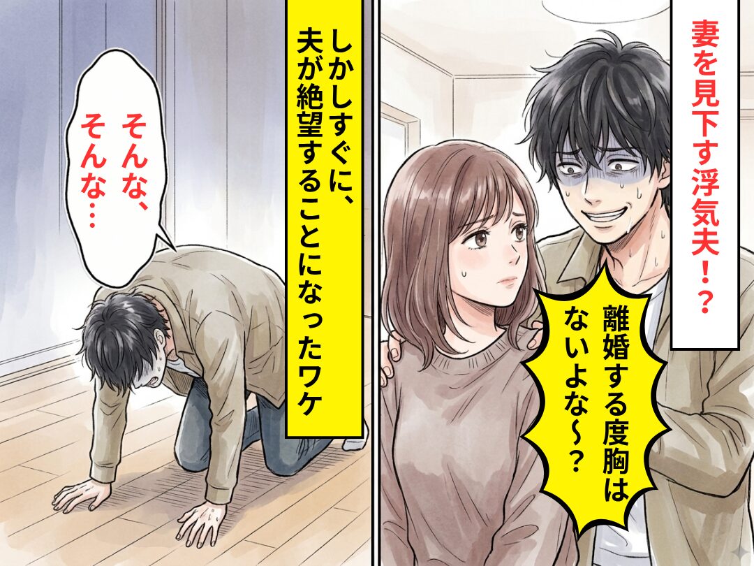 「離婚する度胸はないよな～？」妻を見下す浮気夫！？しかしすぐに⇒「そんな、そんな…」夫が絶望することになったワケ