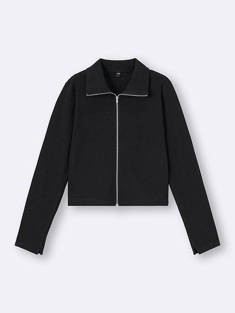 GUのリブダブルジップカーディガン