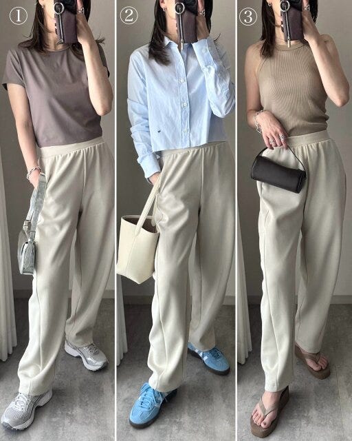 ユニクロ ドライスウェットカーブパンツ コーデ ユニクロのドライスウェットカーブパンツのコーデ1
