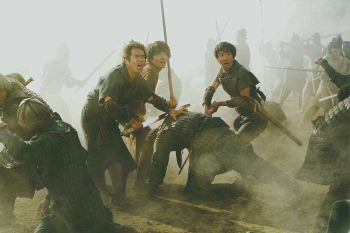 三浦貴大、岡山天音、濱津隆之(C)原泰久/集英社(C)2022 映画「キングダム」製作委員会