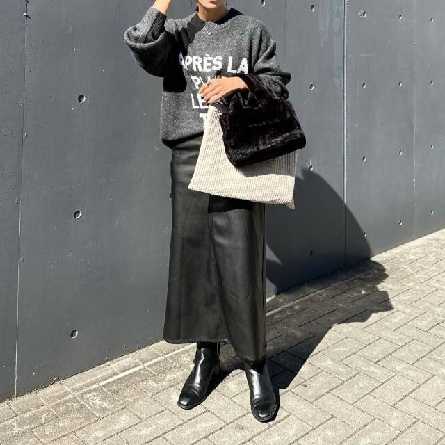 黒スカートコーデ 冬におすすめの大人の黒スカートコーデ