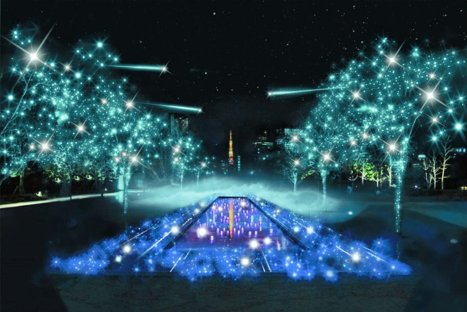 品川に新イルミスポットが誕生 「願いの鐘」が響くと夜空に流星がきらめく