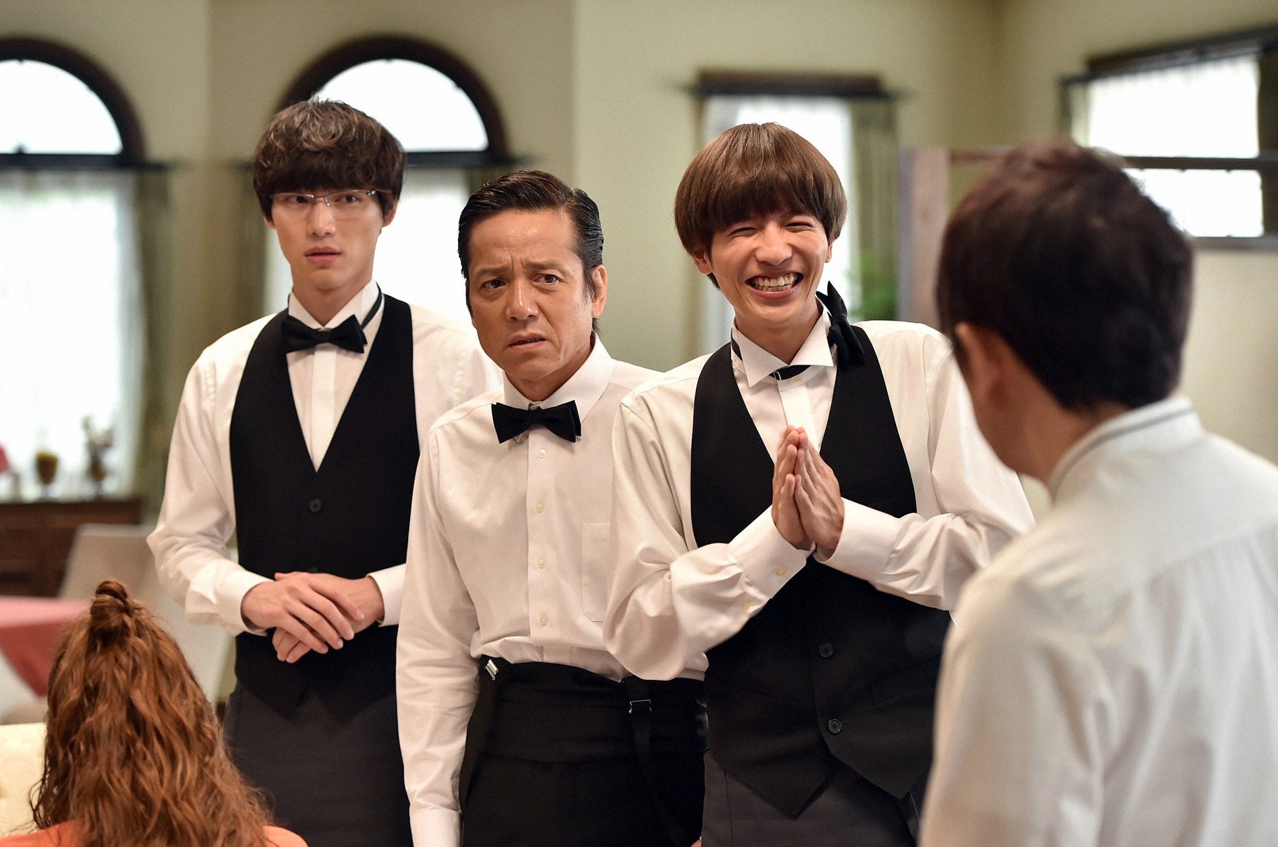 福士蒼汰、勝村政信、志尊淳／「Heaven？～ご苦楽レストラン～」第2話より（C）TBS