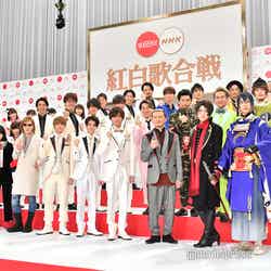 「第69回 NHK紅白歌合戦」出場歌手発表記者会見に出席した（左上から時計回りに）Aqours、純烈、DA PUMP、刀剣男士、King ＆ Prince、YOSHIKI、あいみょん、DAOKO（C）モデルプレス