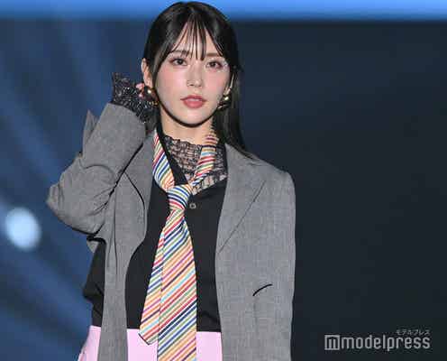 福岡出身・那須ほほみ、レースインナーから素肌見せ 黒髪艶めく【TGC北九州2024】