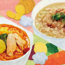 「野菜の旨味味わうベジソバ」「生姜香るサムゲタン風麺」／画像提供：ダスキン