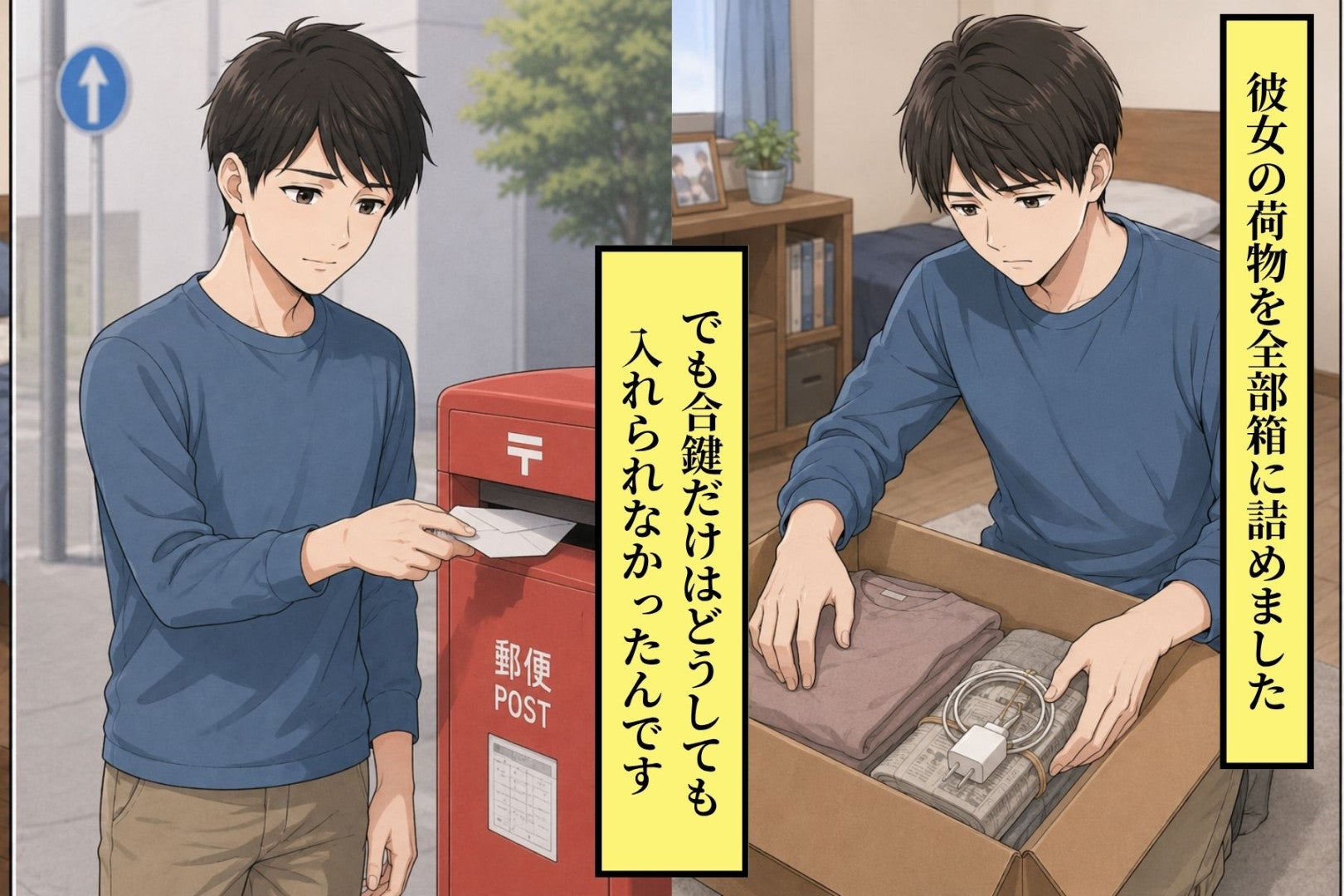 彼女の荷物を全部箱に詰めたのに、合鍵だけはどうしても入れられなかった僕