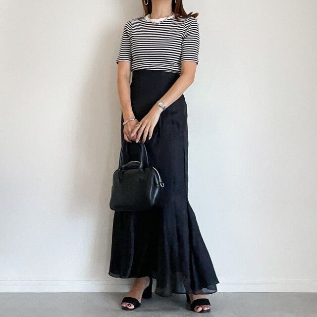 ブラックアイテム　かっこいい印象　OK　コーデ