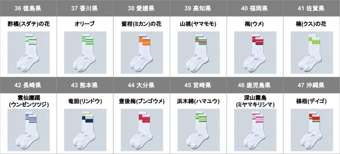 47都道府県別ラインソックス/提供画像