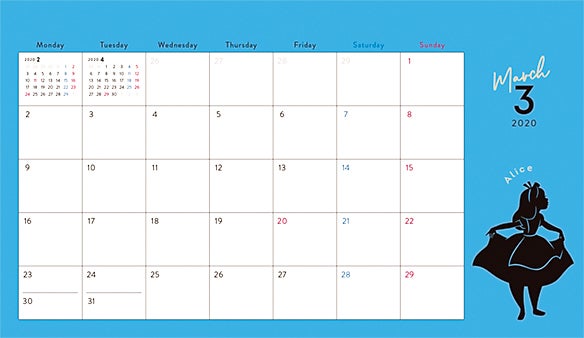 予定がしっかり書き込めるスペースたっぷりの仕様（C）Disney