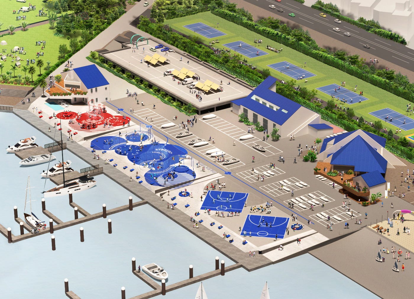 「大阪北港マリーナ HULL」2022年5月誕生、海のそばのカフェやホテル、マリンレジャー体験も