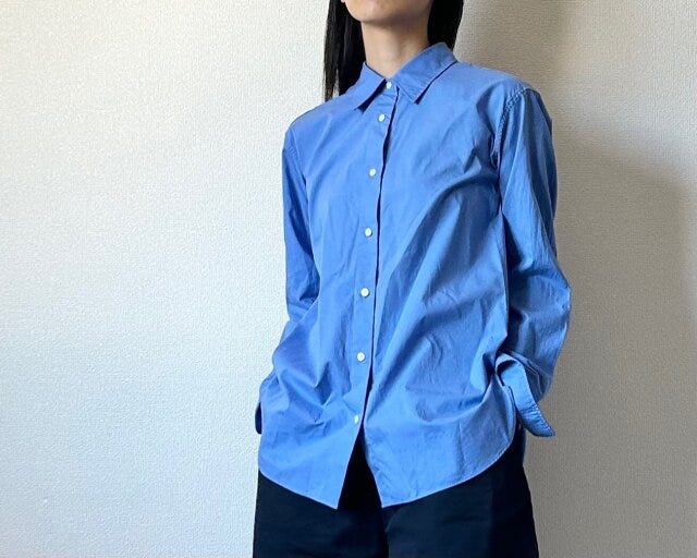 ユニクロ　コットンシャツ　丈